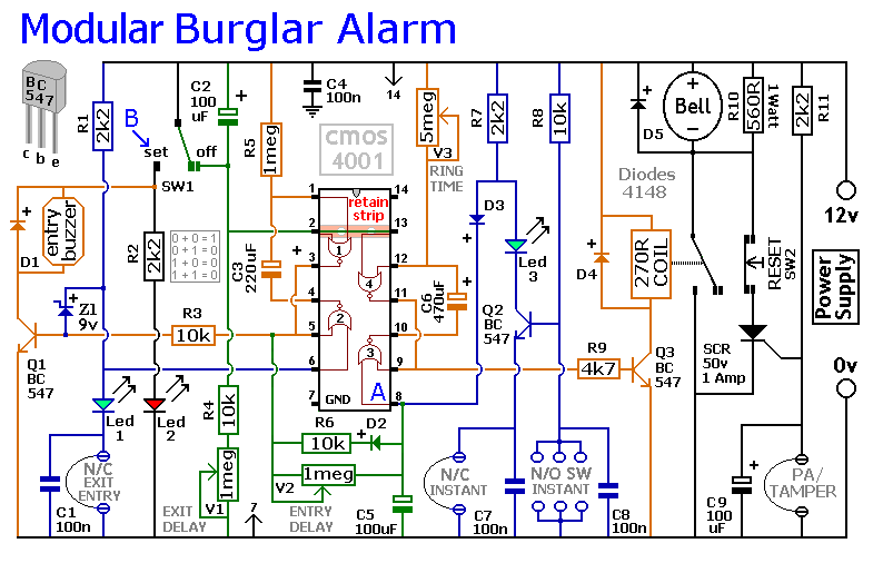 Modular Burglar Alarm circuit