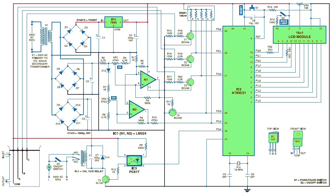 Water Level controller circuit