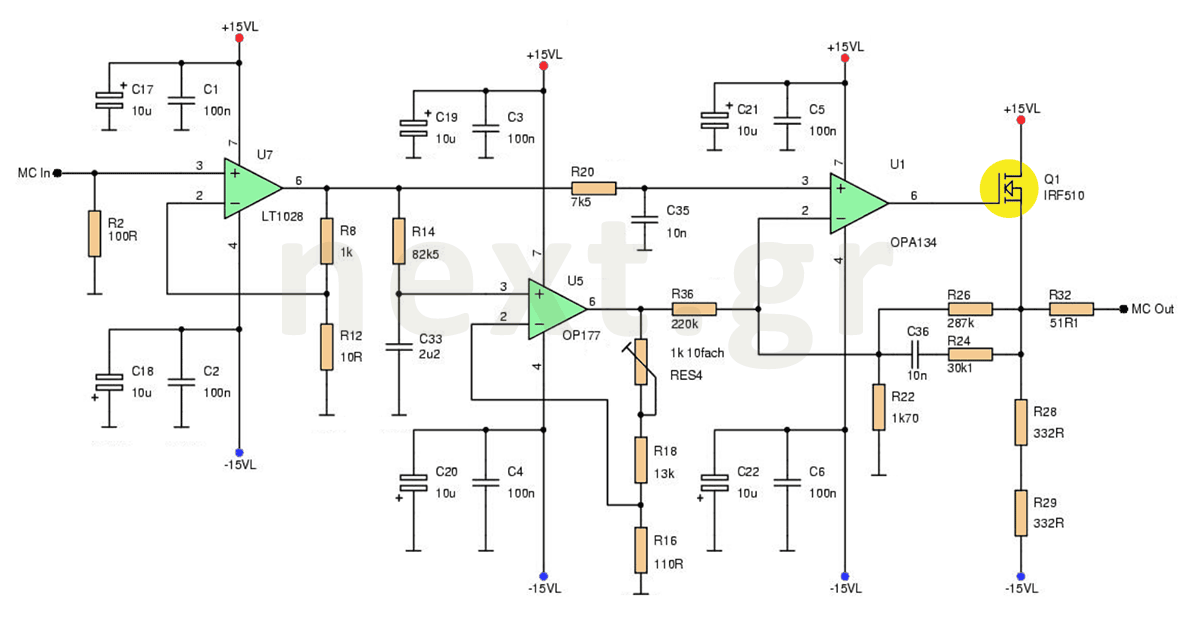 Hi-Fi Microphone Preamplifier circuit