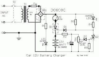 Car Battery Charger12V circuit and explanation circuit
