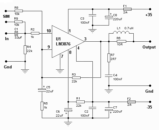 50watt audio power amplifier circuit – Circuit Schematic