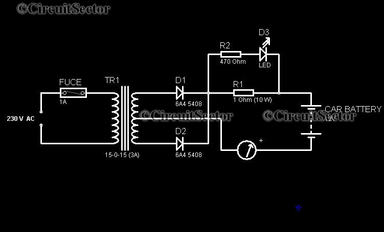 12V Low Cost Car Battery Charger Circuit PCB circuit