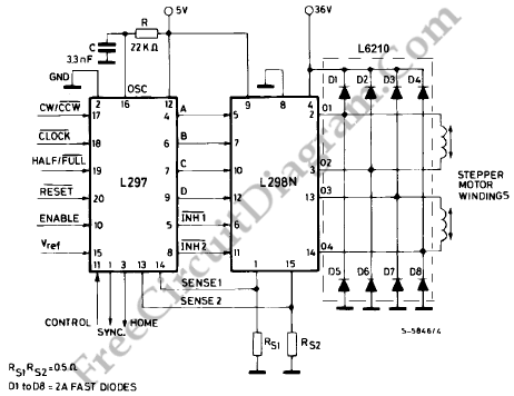 l297 stepper motor controller circuits circuit
