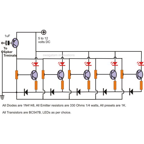 led music level indicator light circuit