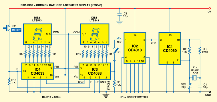 Simple Low-cost Stopwatch circuit