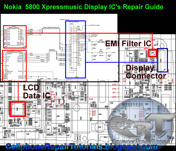 5800 Xpressmusic LCD Screen Display Problem Repair Procedure – Circuit Schematic