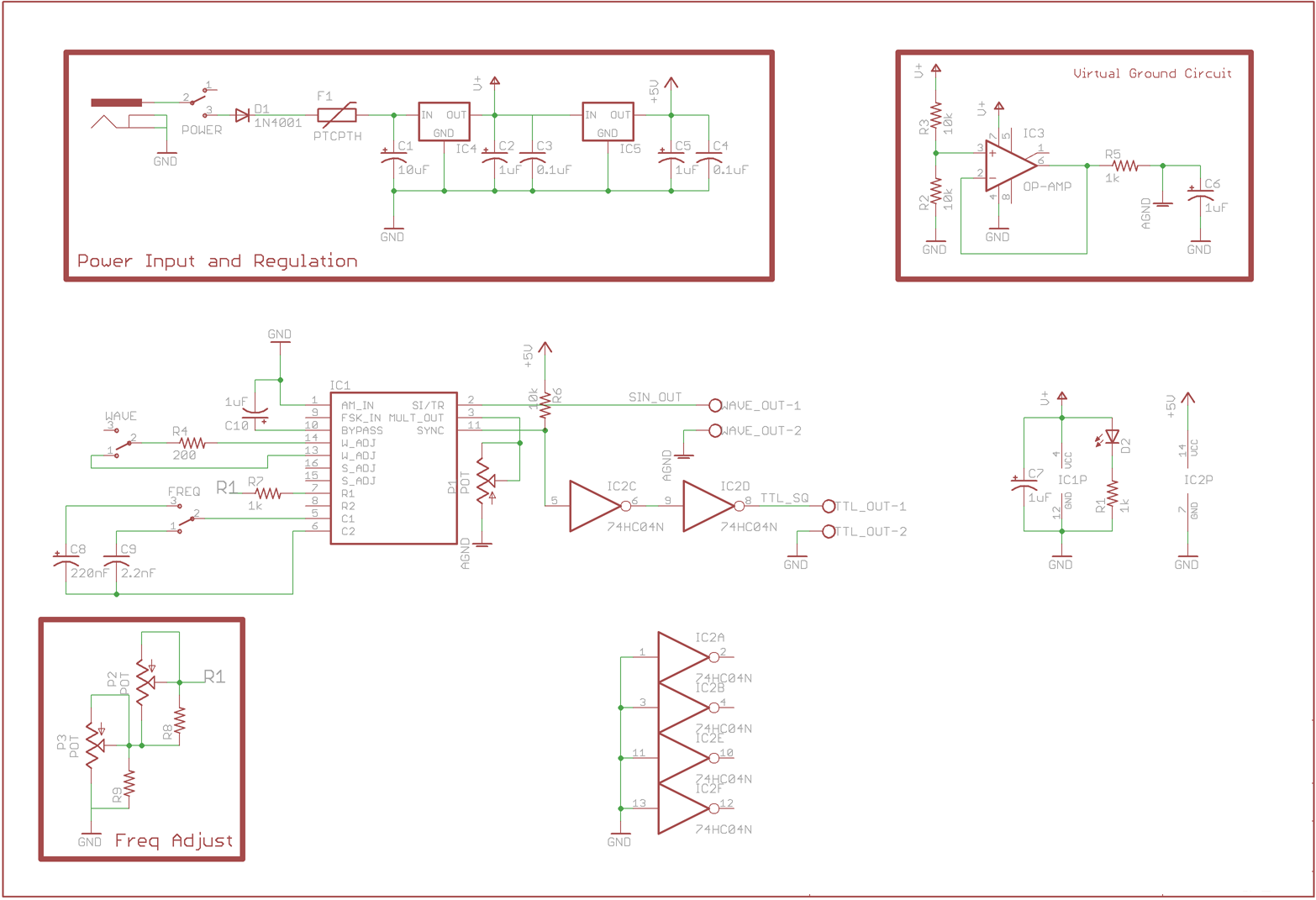 Function Generator – Circuit Schematic
