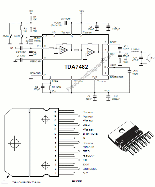 Audio Single Chip 25 Watt Mono Class-D Audio Power Amplifier Circuit