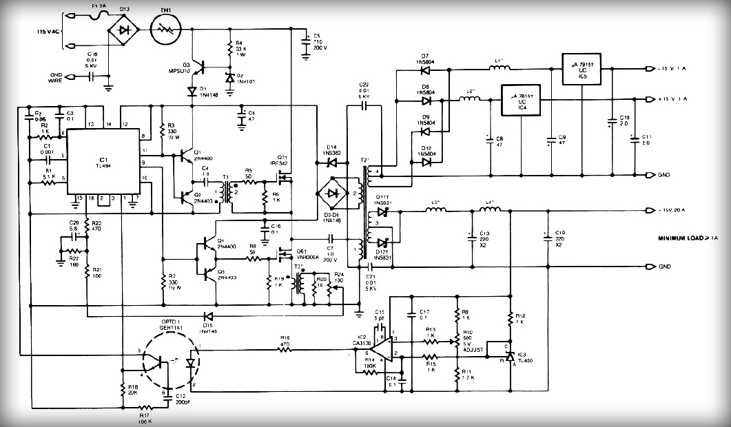 Multiple output switching power supply circuit Schematic Diagram – Circuit Schematic