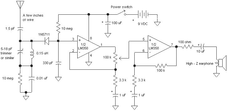 passive aircraft receiver – Circuit Schematic