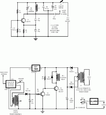 Schematic Diagram Anti Theft Car wireless alarm circuit