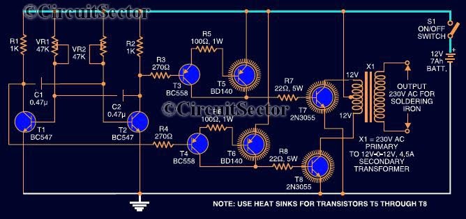 Battery Powered Soldering Iron PCB circuit