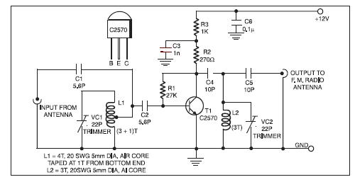 FM Booster Circuit PCB – Circuit Schematic
