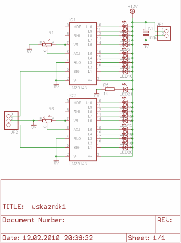 LM3914 LM3915 20 Led Stereo Vu Meter