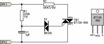 Crowbar Speaker Protection – Circuit Schematic