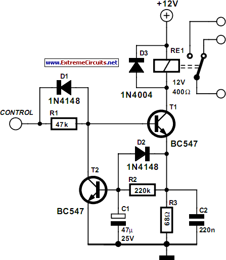 Energy Saver Relay Coil circuit and explanation circuit