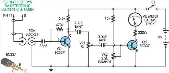 TV Relative Signal Strength Meter PCB – Circuit Schematic