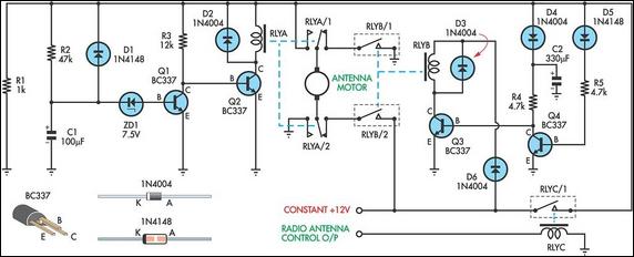 UpDown Timer For A Power Antenna circuit