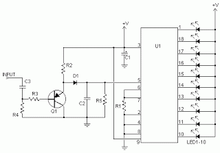Sound Level Meter with LM3915 – Circuit Schematic