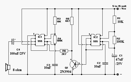 Wailing Alarm Siren circuit