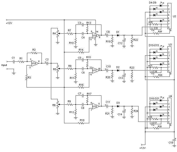 3 Channel Spectrum Analyzer circuit