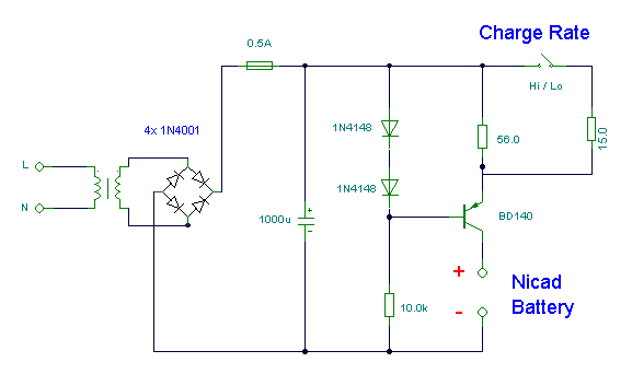 Nicad Battery Charger circuit