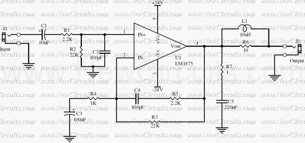 20 Watt Audio Amplifier circuit