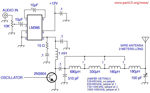 Low level AM Transmitter Circuit and little description – Circuit Schematic
