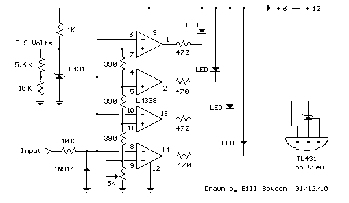 36 Volt cell phone battery meter circuit