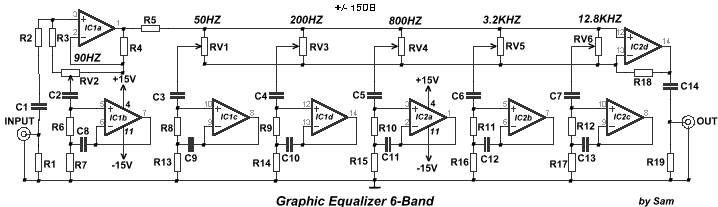 6-Band Graphic Equalizer circuit