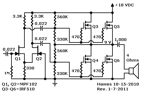 Complementary Power Amplifiers circuit