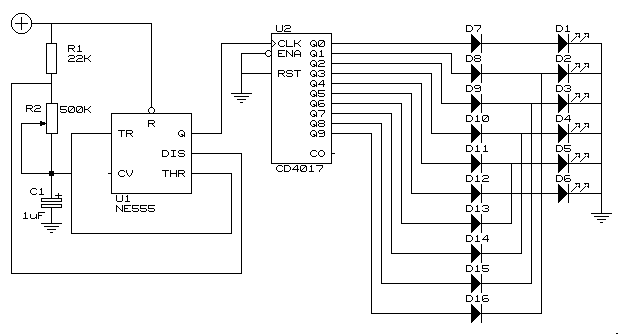 Knightrider lights for model cars circuit