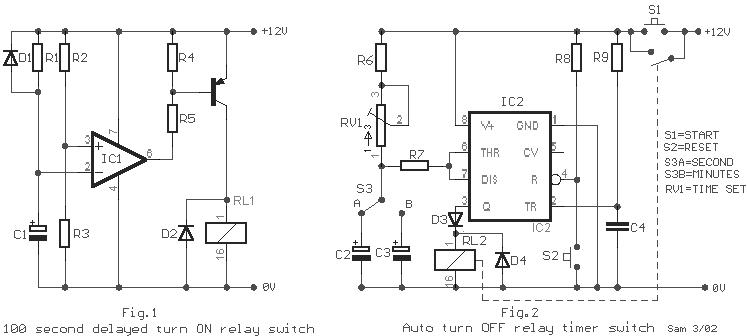 Relay Timer switch circuit