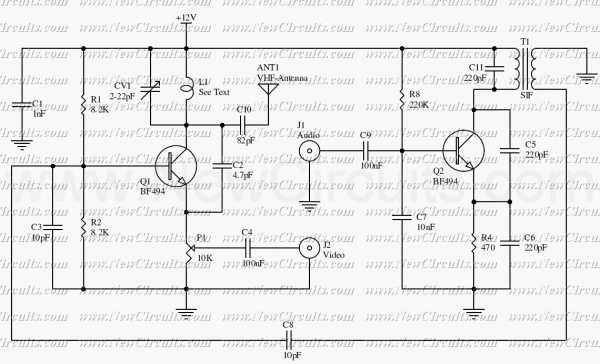 VHF AudioVideo Sender circuit