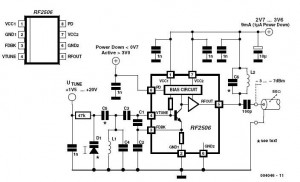 10 to 1000 MHz Oscillator – Circuit Schematic