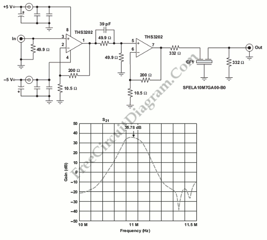 10.7-MHz IF amplifier – Circuit Schematic