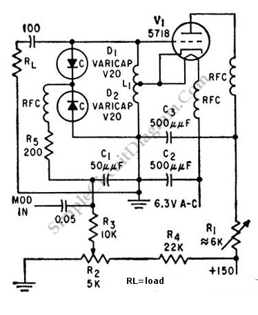 100MHz Varicap Oscillator – Circuit Schematic