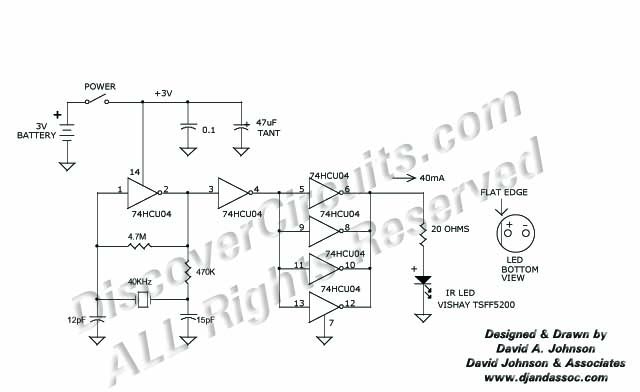 40KHZ LED TEST SIGNAL GENERATOR – Circuit Schematic