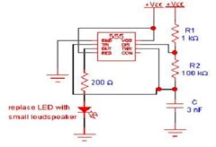 Produce Oscillator Applications Using the version of the 555 IC – Circuit Schematic