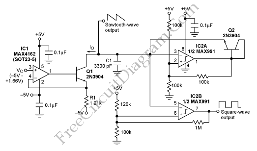 High Performance Sawtooth Generator – Circuit Schematic