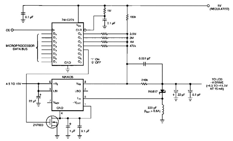 LCD power supply circuit – Circuit Schematic