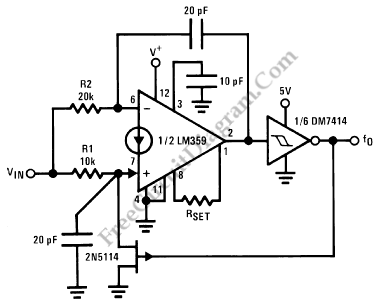 LM359 Voltage Controlled Oscillator – Circuit Schematic