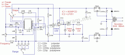 Simple Function Generator Circuit – Circuit Schematic