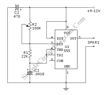 Simple Ultrasonic Wave Generator – Circuit Schematic