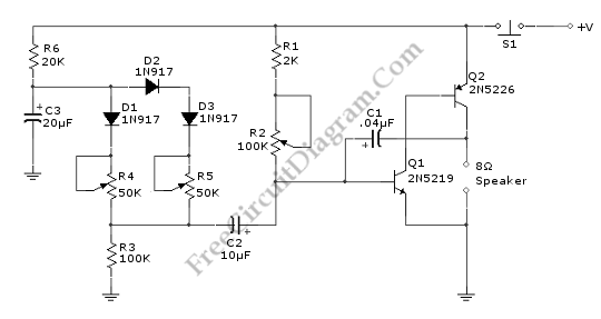 Discrete Sliding Tone Frequency Ramp Doorbell circuit