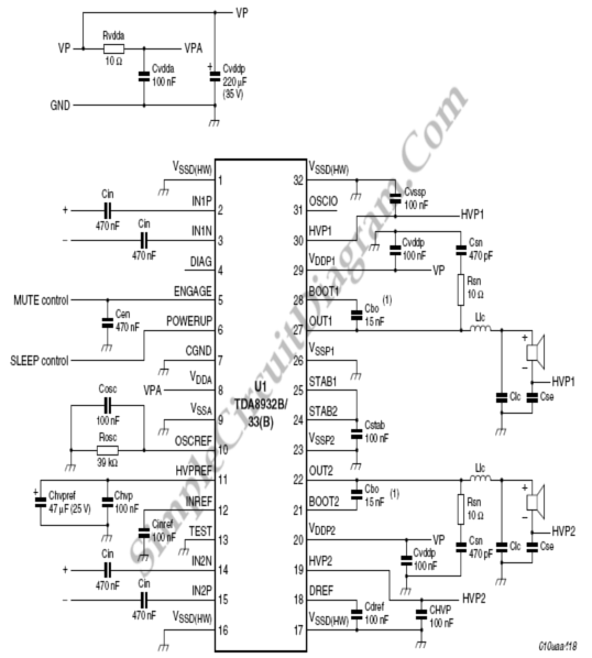 TDA8932B D Audio Amplifier circuit