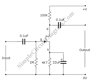 Basic FET Amplifier – Circuit Schematic