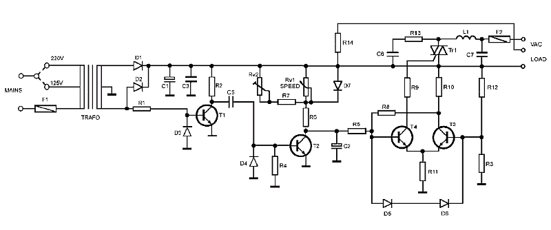 Universal AC Motor Speed Controller Kit circuit