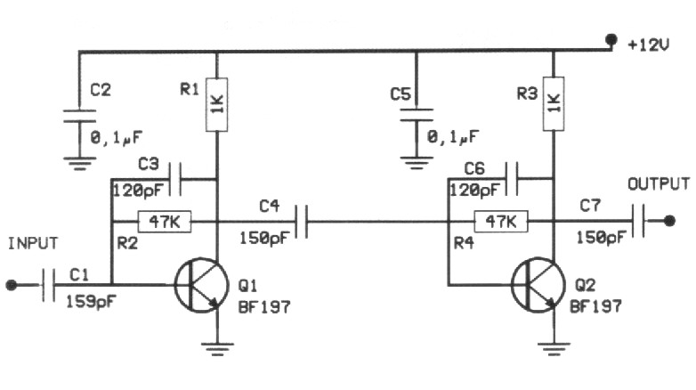 VHF TV Signal Amplifier circuit