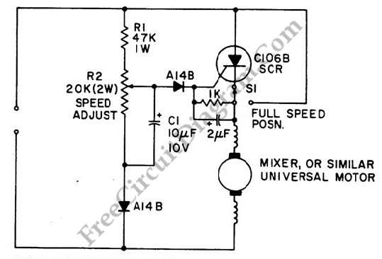 Mixer or Sewing Machine Motor Speed Control circuit